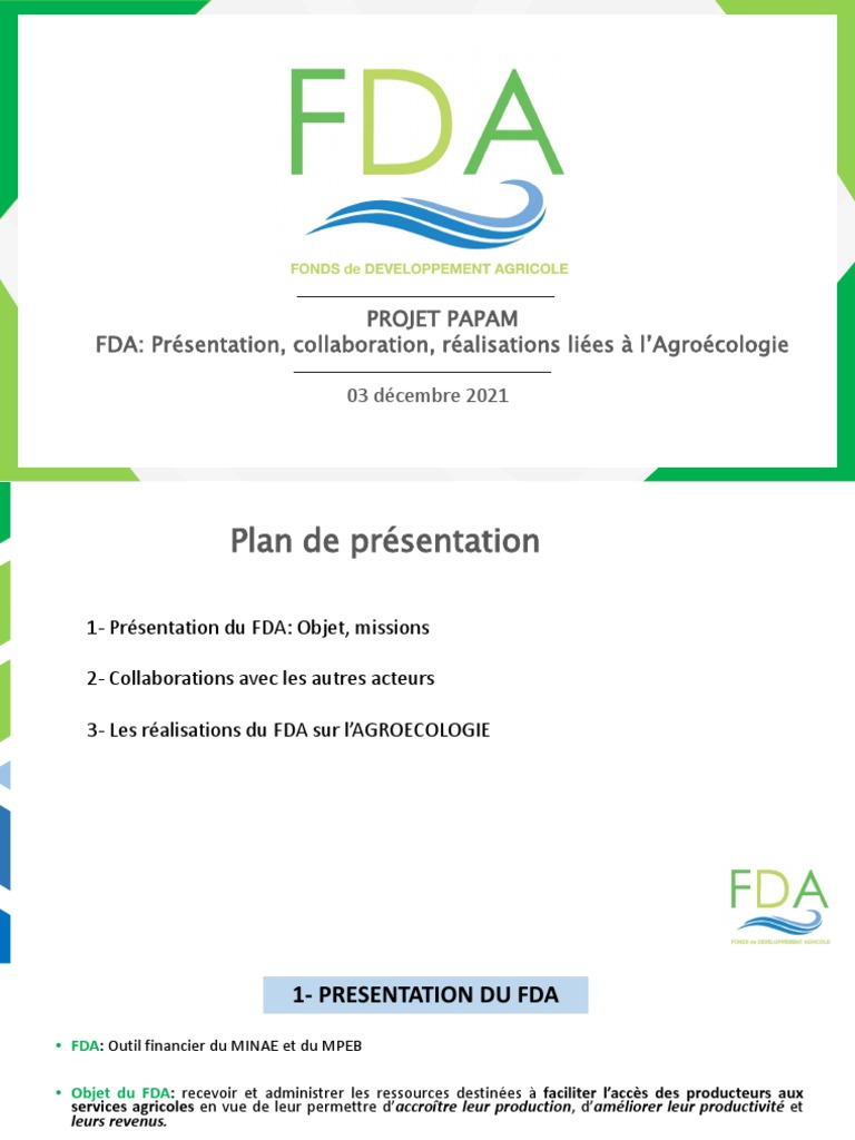 Presentation de la fda pdf agro cologie biog ochimie