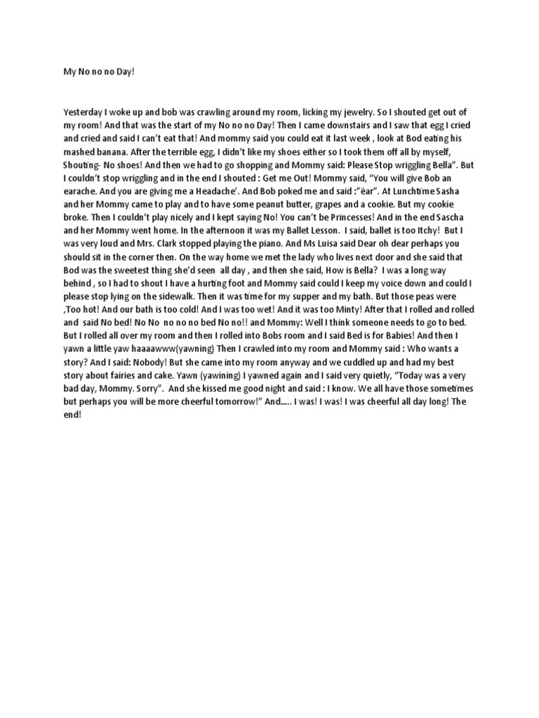 My No No No Day Pdf