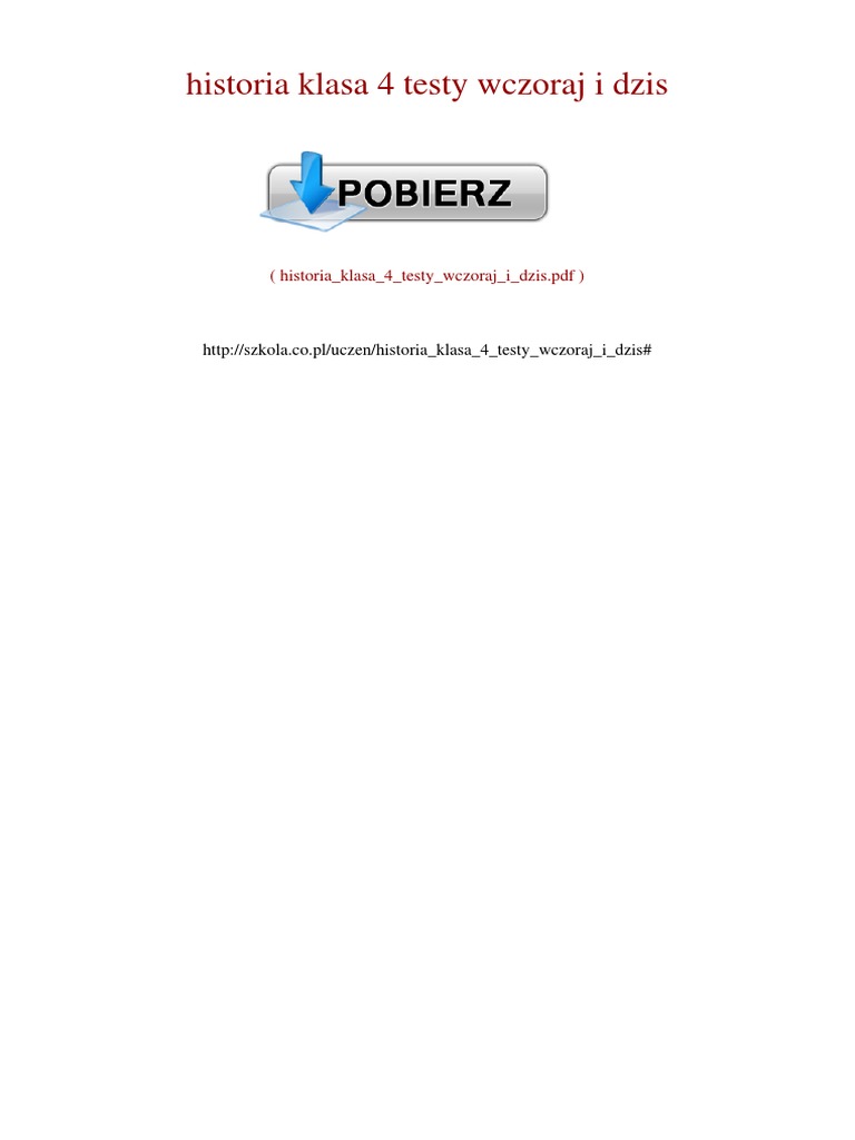 Wczoraj I Dziś Klasa 4 Pdf Chomikuj