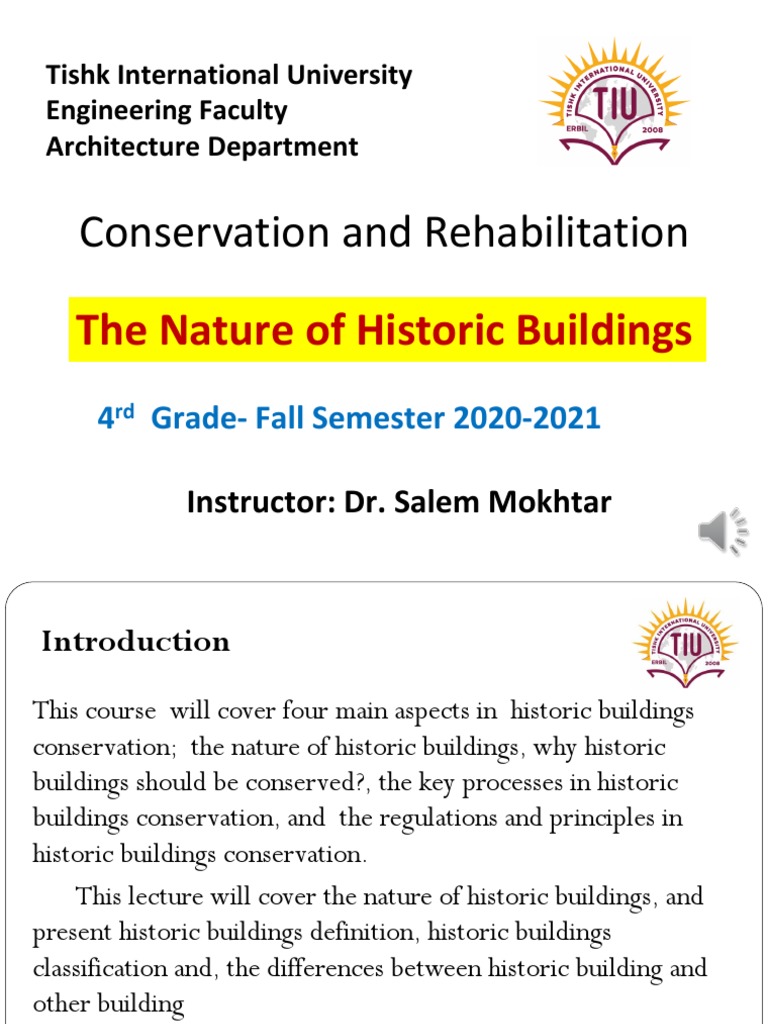 Conservation and Rehabilitation The Nature of Historic Buildings PDF