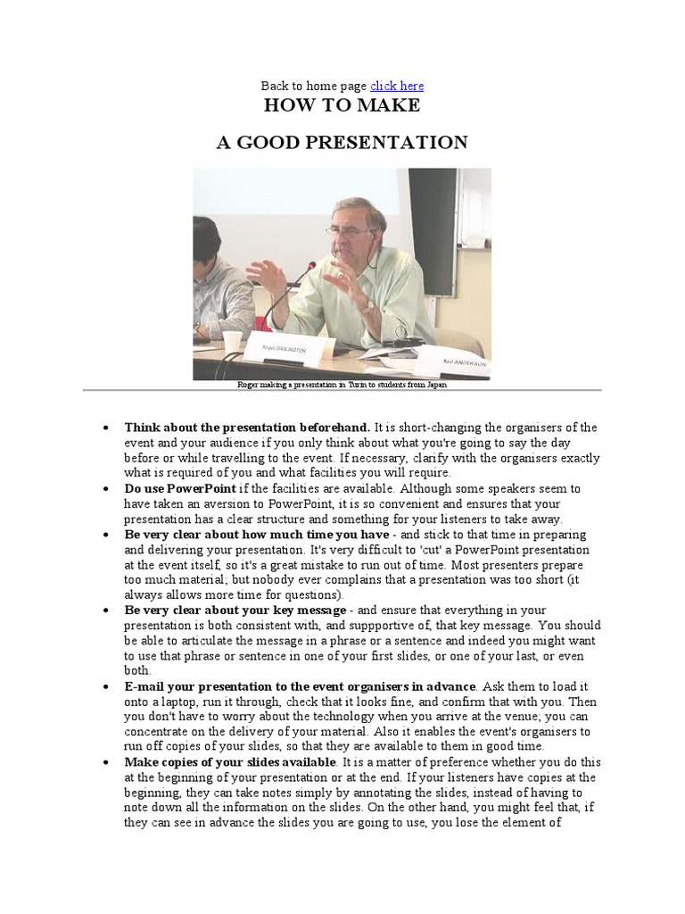 How To Make A Good Presentation: Click Here | PDF | Cognition ...