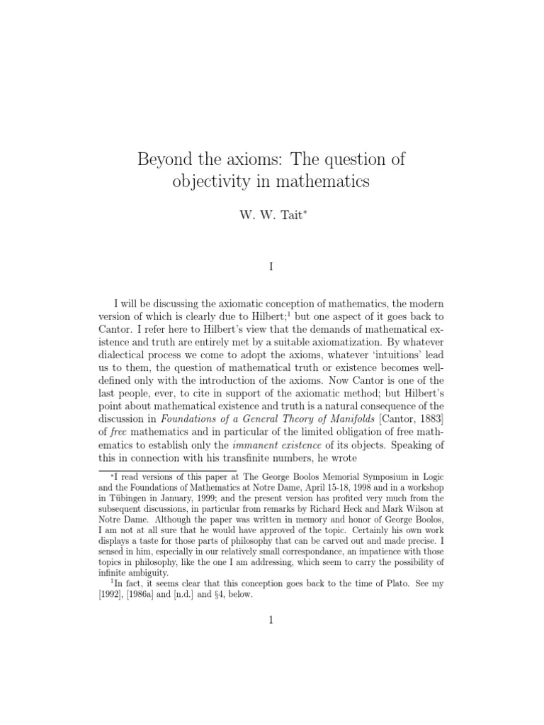 Objectivity | PDF | Axiom | Truth