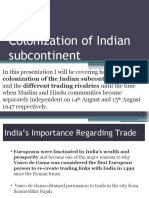 Colonization of Indian Subcontinent Presentation