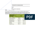 Fitness Center Revenue Comparison Memo With Table and Clustered Chart