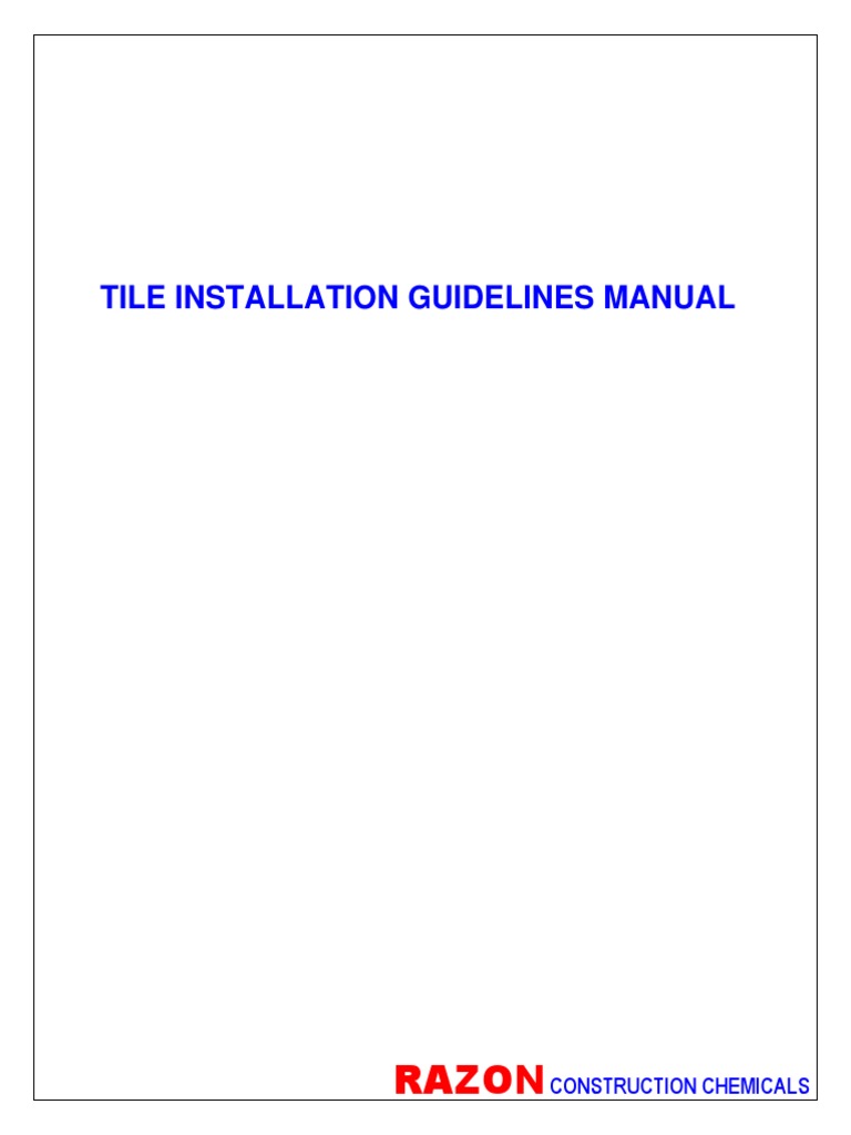 Razon Tile Installation Guidelines Manual PDF Tile Adhesive