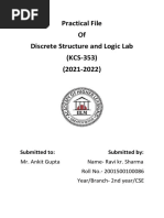 Practical File of Discrete Structure and Logic Lab (KCS-353) (2021-2022)