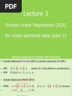 Econometrics Lecture 3 Simple Linear Regression (SLR) For Cross Sectional Data Part 2