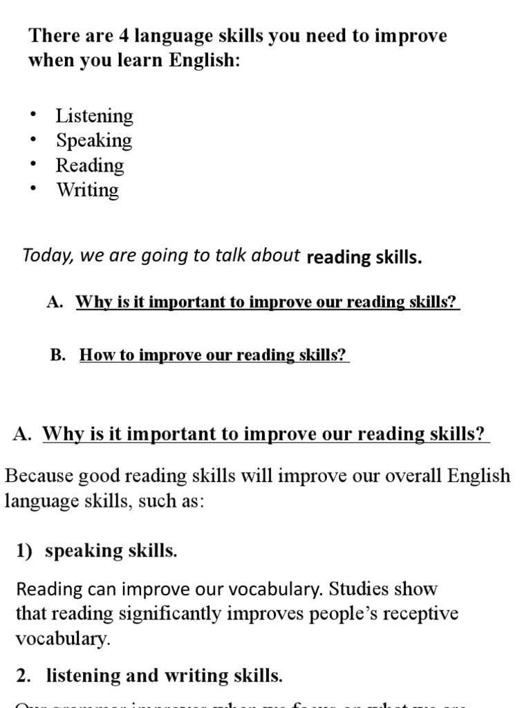 Four Ways to Enhance Reading Skills | PDF | Reading Comprehension ...