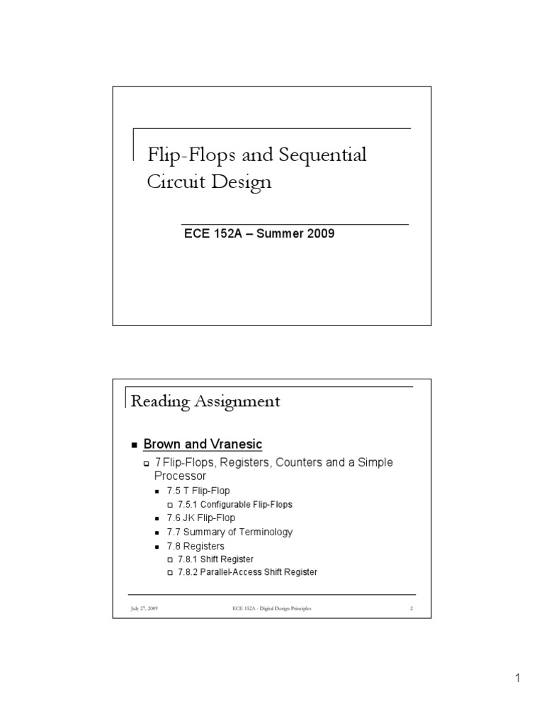 Flip-Flops & Sequential Circuit Design | PDF | Digital Technology ...