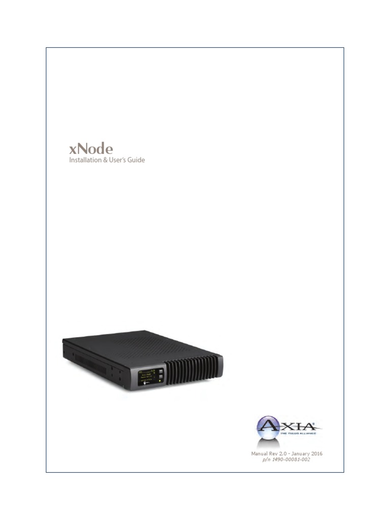 Axia Xnode Manual v2.0 | PDF | Ip Address | Fuse (Electrical)
