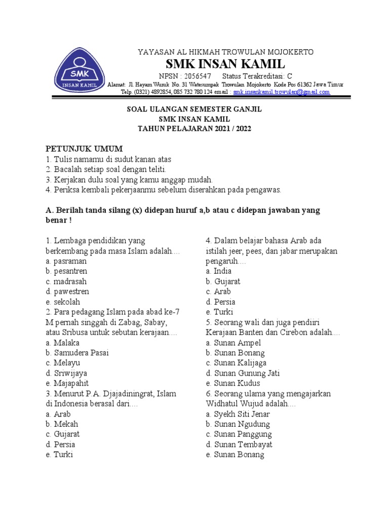 Menggali Jejak Sejarah: Contoh Soal UAS Sejarah Kelas 10 Semester 2 Tahun 2017 dan Pembahasannya