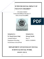 Psycho Social Impact of Covid 19 in Children's