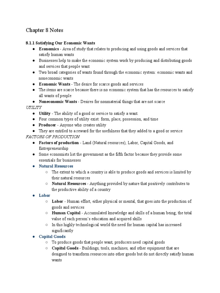 Intro To Business Chapter 8 Notes | PDF | Recession | Economic Growth