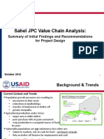 Sahel JPC Value Chain Analysis:: Summary of Initial Findings and Recommendations For Project Design