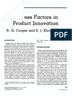 Success Factors in Product Innovation: R. G. Cooper and E. J. Kleinschmidt