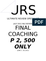 Final Coaching: P 2, 500 Only