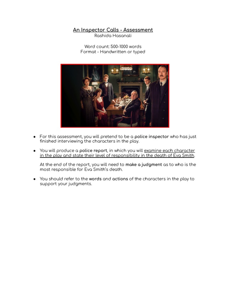 An Inspector Calls Analysis | PDF