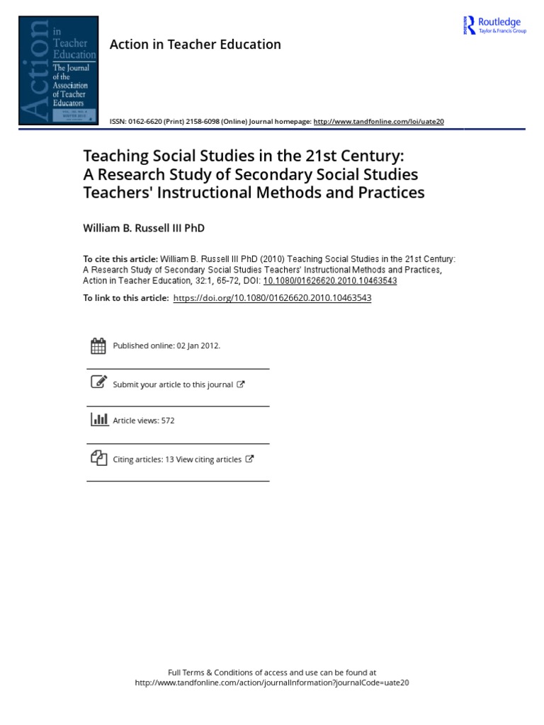 21st Century Social Studies Teaching Methods | PDF | Teachers ...