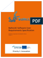 Balticlsc Software User Requirements Specification: Priority 1: Innovation