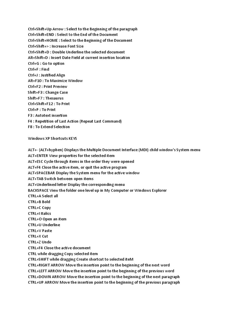 Essential Keyboard Shortcuts Guide | PDF | Software Development ...