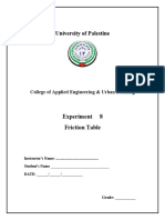 University of Palestine: Experiment 8 Friction Table