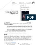 Análisis Multivariante en La Clasificación de Suelos para La Agricultura en El Valle y Altiplano Boliviano