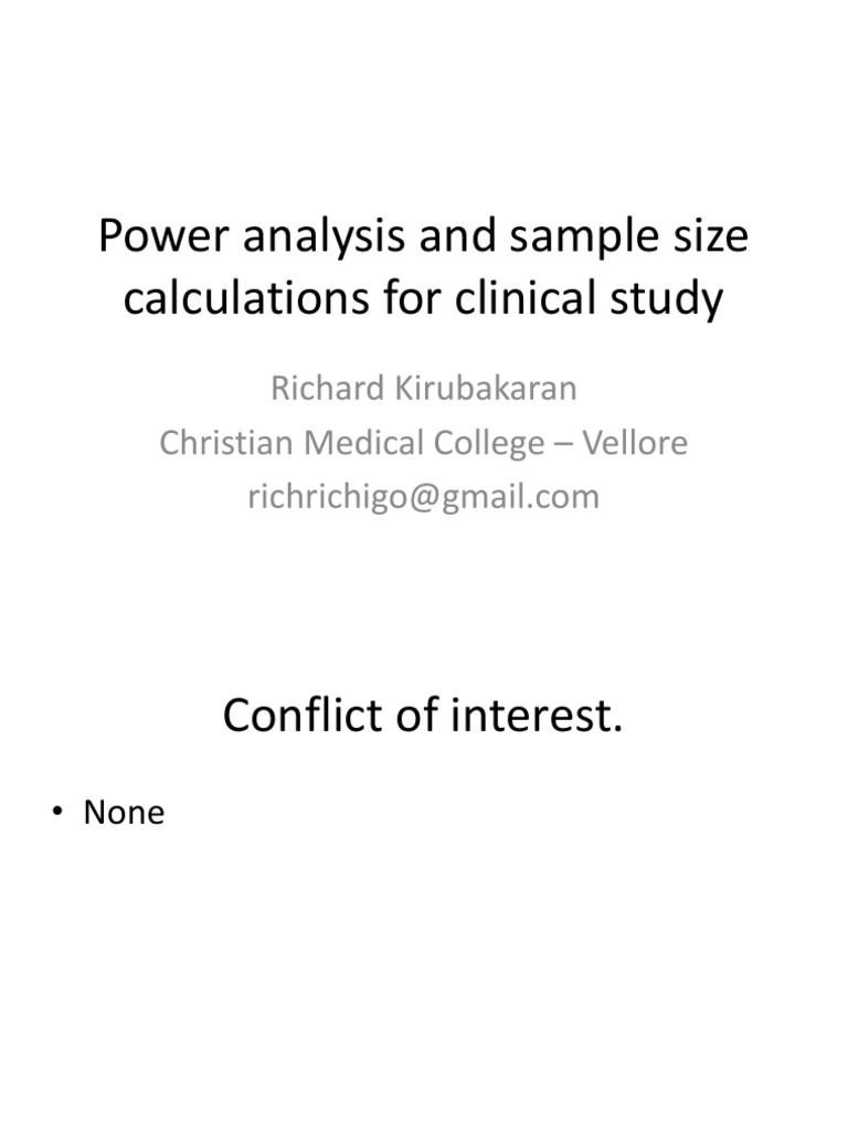 Sample Size Calculations in Clinical Studies | PDF | Effect Size ...