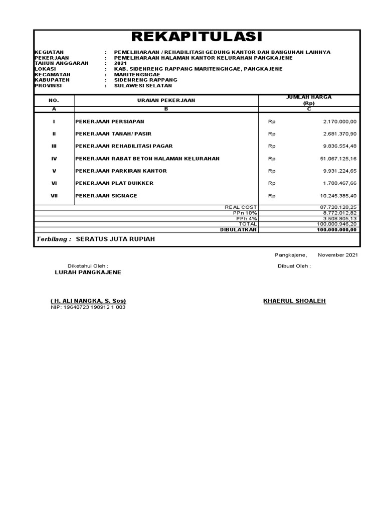 Rekapitulasi Seratus Juta Rupiah PDF
