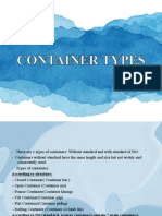 Types of cargo containers according to ISO standards