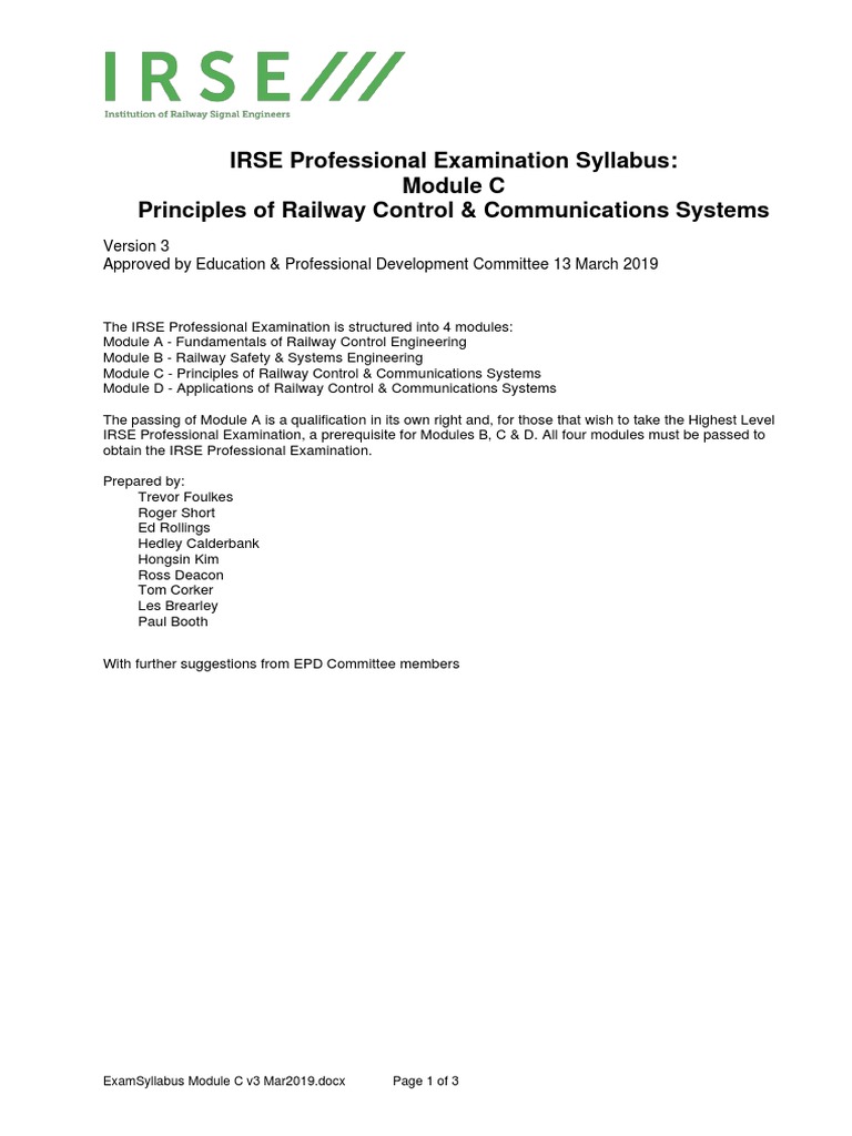 IRSE Module C Exam Syllabus Overview | PDF | Computer Network | Radio