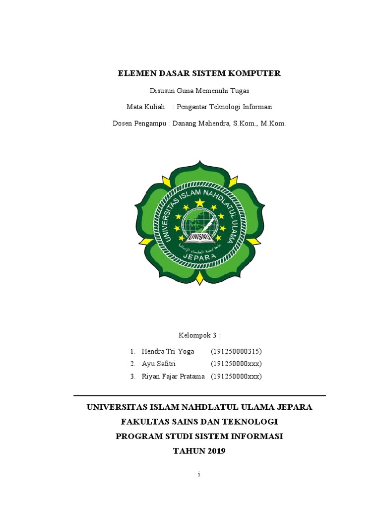 Elemen Dasar Sistem Komputer Pdf