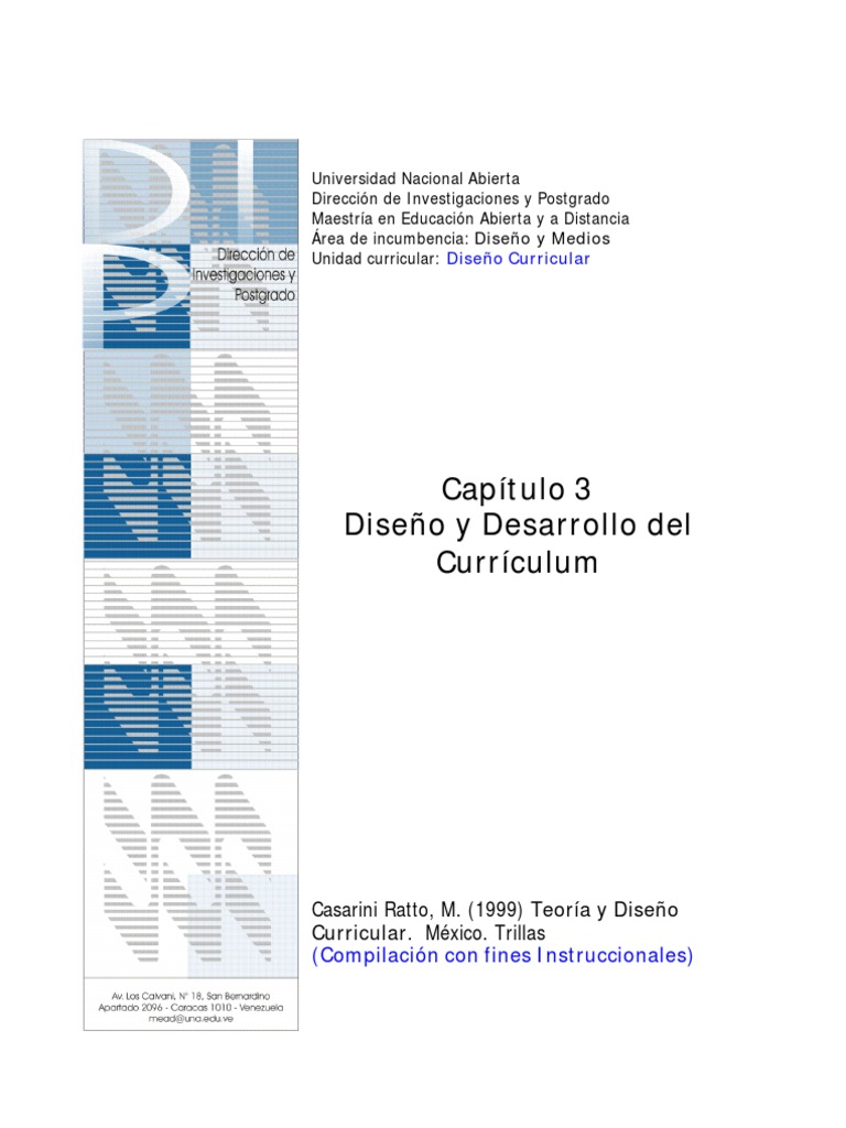 Diseño y Desarrollo del Currículum | PDF | Plan de estudios | Diseño