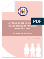 Informe sobre la vigencia de los derechos humanos en el 2021