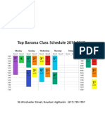 Top Banana Class Schedule 2011-2012