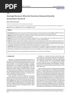 Marriage Burnout: When The Emotions Exhausted Quietly Quantitative Research