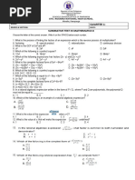 Summative Test in Math 8 1st Quarter | PDF | Cartesian Coordinate ...