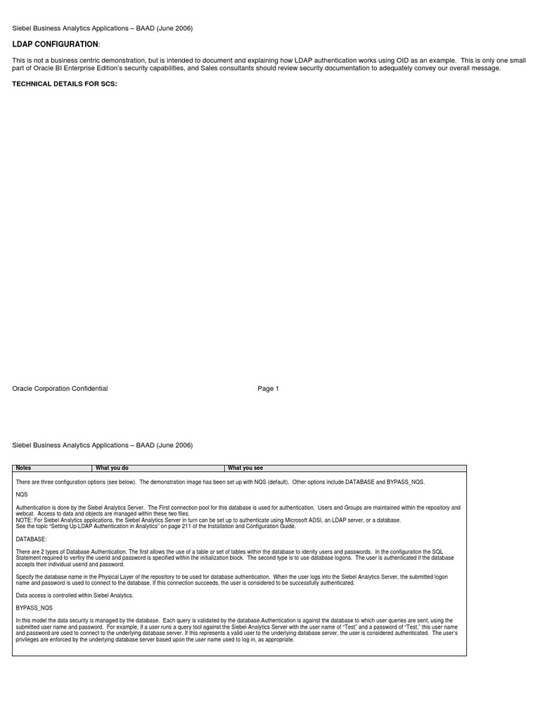 Ldap Configuration: Technical Details For Scs | PDF | Databases ...
