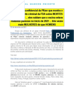 Documento confidencial da Pfizer que mostra o acobertamento criminal da FDA sobre MORTES DE VACINAS