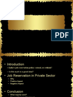 Job Reservations in Private Sector