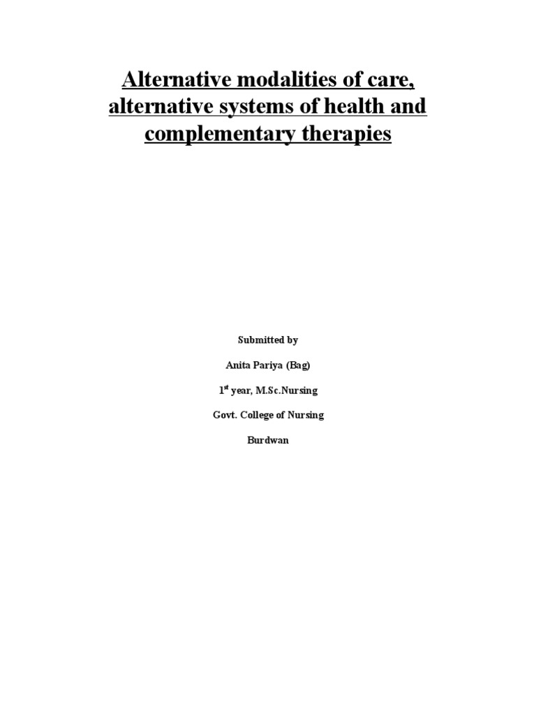 Alternative Modalities PDF Alternative Medicine Medicine