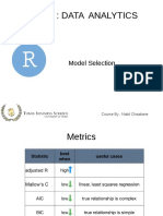 Ba 340: Data Analytics: Model Selection