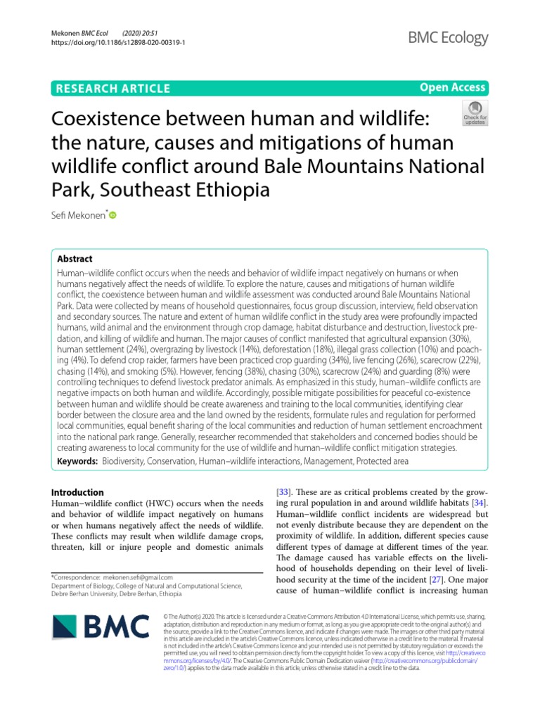 Coexistence Between Human and Wildlife | PDF | Agriculture | Survey ...