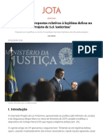 Análise sobre propostas relativas à legítima defesa no 'Projeto de Lei Anticrime' - JOTA Info