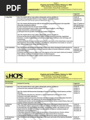 Draft US1 SOL Pacing Guide