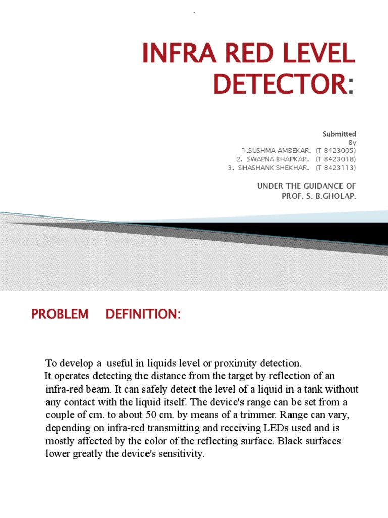 Infrared Level Detector Project Overview | PDF | Infrared ...