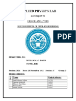 Applied Physics Lab: Lab Report 01 Error Analysis