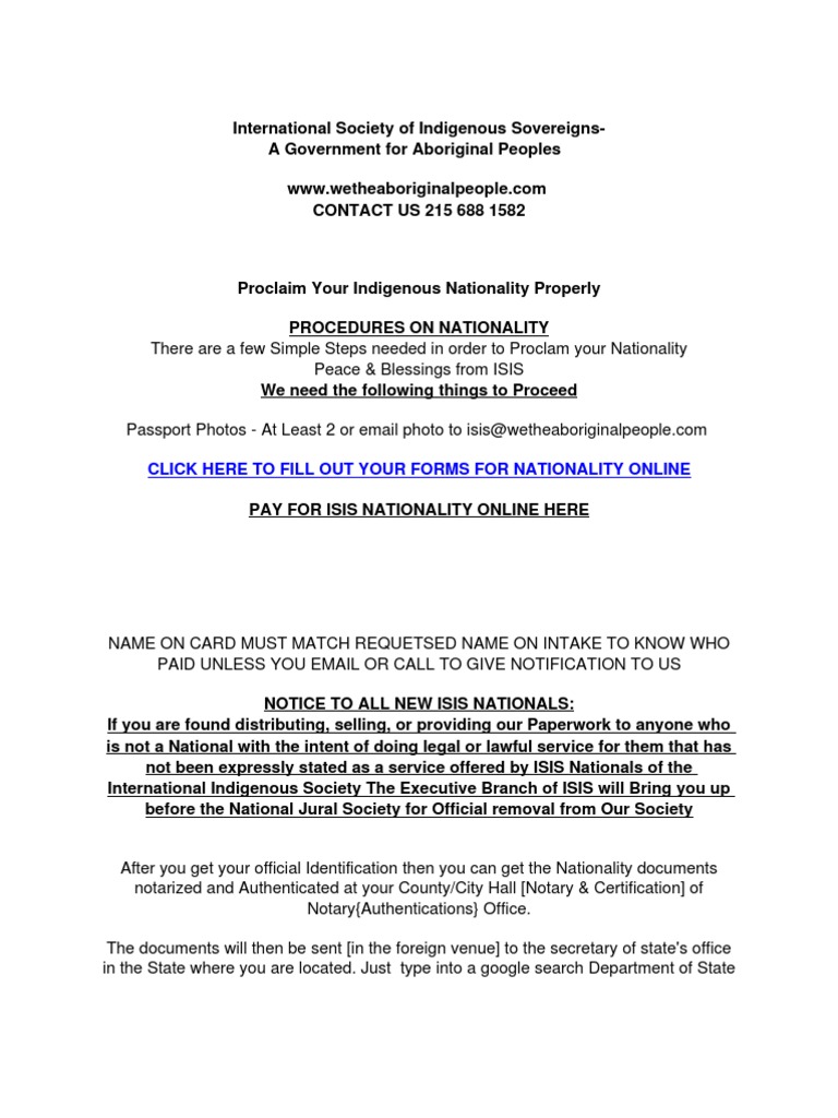Indigenous Nationality Process Guide | PDF | Notary Public | Government ...