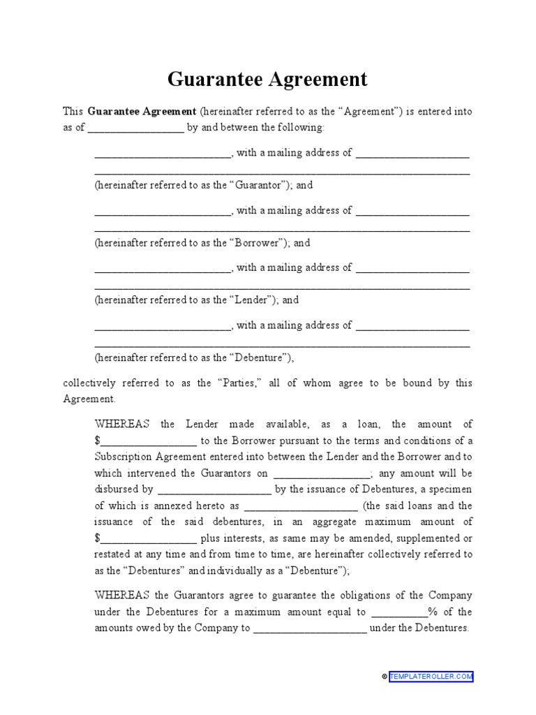 Guarantee Agreement PDF Guarantee Public Law