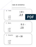 Prueba de Matemática