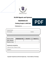 EL220 Signals and Systems: Experiment # 02 Plotting Graphs in MATLAB